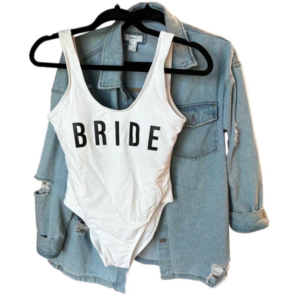White 'Bride' One Piece Swimsuit